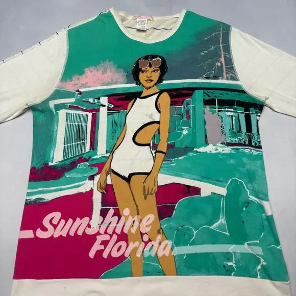 Vintage Y2K Custo Barcelona Sunshine Florida Long Sleeve Shirt Women's 1/Small - Picture 2 of 11